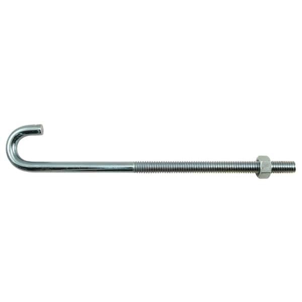 Midwest Fastener 5/16"-18 x 9/32" x 5/8" x 7" Zinc Plated Steel Coarse Thread J-Bolt 10PK 52296 - main
